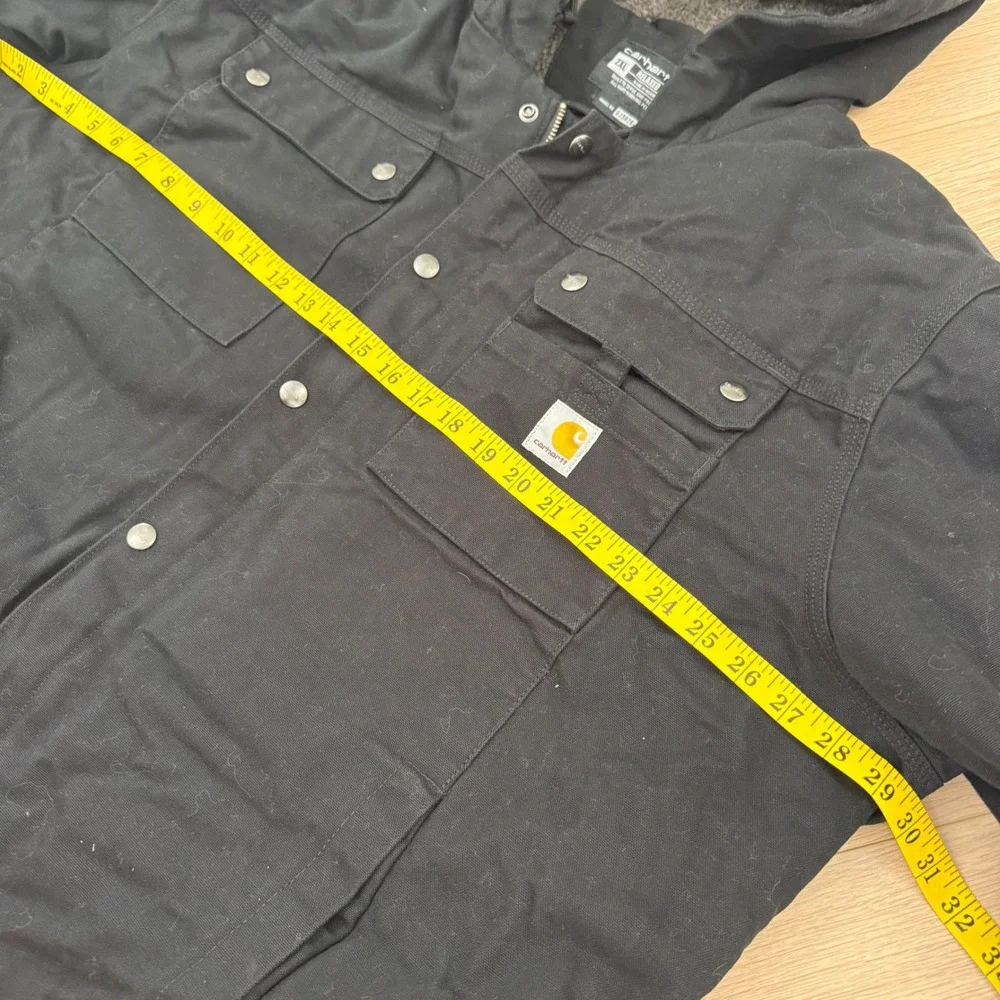 Carhartt OJ3826-M Relaxed Fit Sherpa Lined Hooded Jacket Mens 2XL Black Canvas